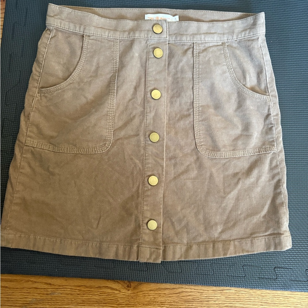 Tory Burch Lucitano Corduroy Button-Down Mini Skirt Size 8 - Picture 3 of 8